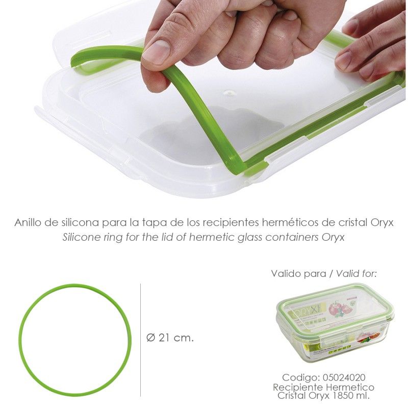 Anillo Silicona Para Recipiente Hermetico Cristal Rectangular 1850 ml. AFT 05024320