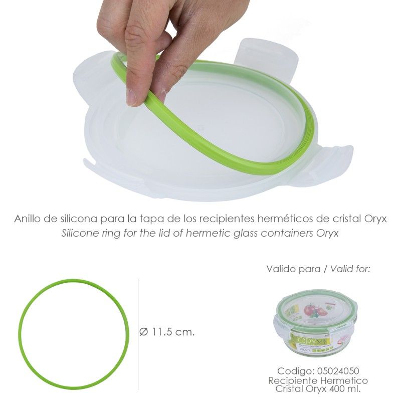 Anillo Silicona Para Recipiente Hermetico Cristal Redondo  400 ml. AFT 05024325