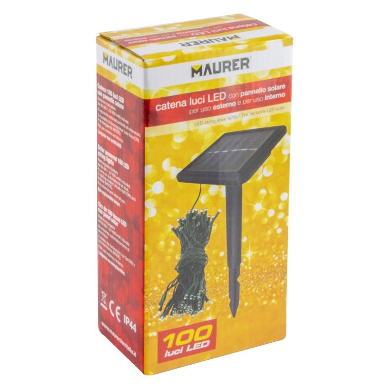Luzes Solares de Natal 100 Leds Multicolor Interior/Exterior (IP44)