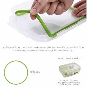 Anillo Silicona Para Recipiente Hermetico Cristal Rectangular 1.200 ml. AFT 05024315 2