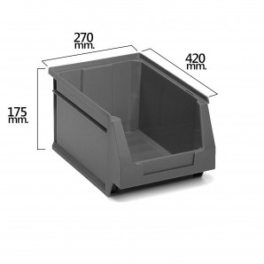 Gaveta Apilable Almacenamiento Gris Nº56 420x270x175 mm. (4/6) AFT 21070075