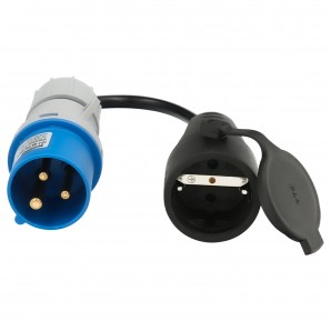 Adaptador de clavija CEE a Schuko, 2 polos + Tierra. Max. 16A. 230V AFT 19010560