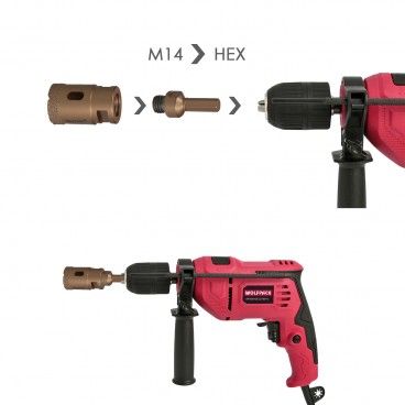 Adaptador M14 para ponta de perfuração
