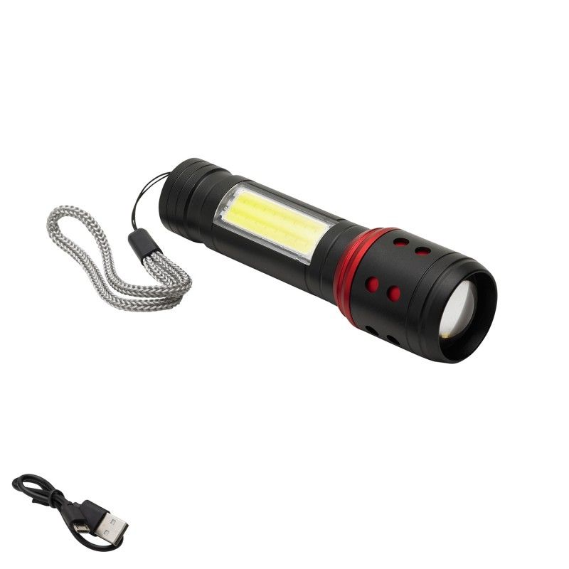 Linterna Led Bateria Recargable con Función Zoom 5 W. 300 - 150 Lumenes AFT 19041605