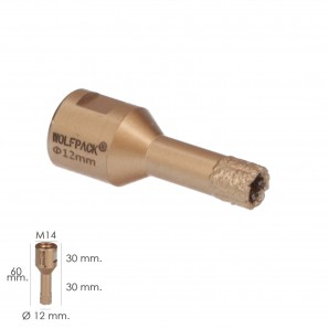 Corona Diamante Para Amoladora Ø 12 mm. Conexión Rosca M14. Corte Seco AFT 09112115 2
