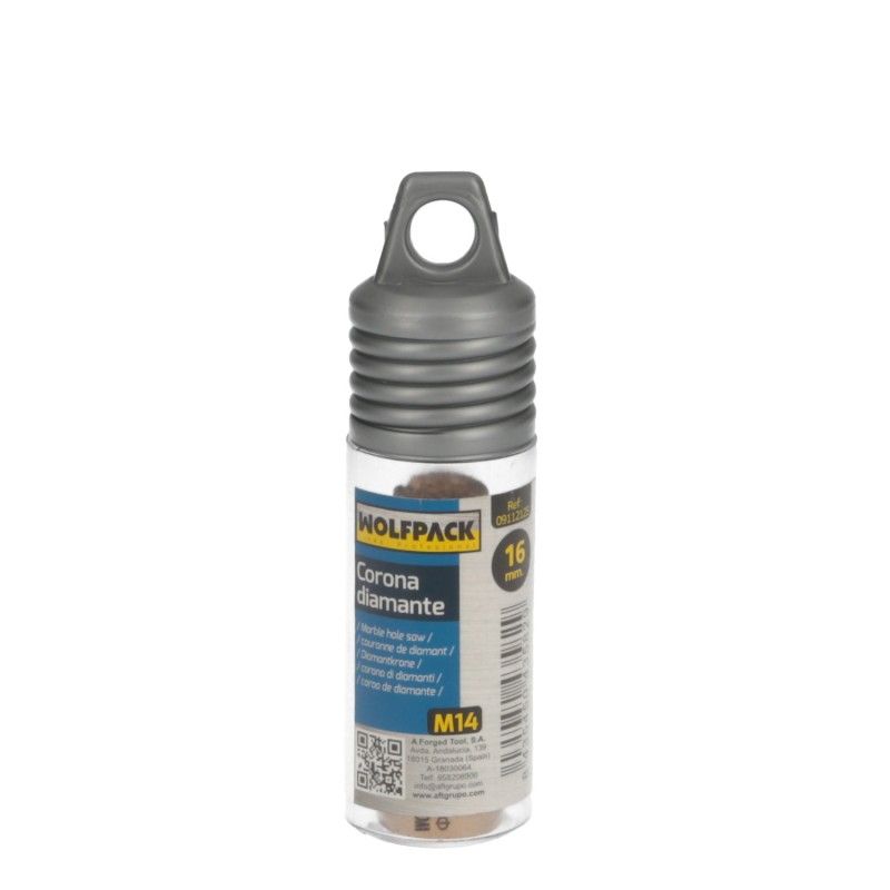 Corona Diamante Para Amoladora Ø 16 mm. Conexión Rosca M14. Corte Seco AFT 09112125