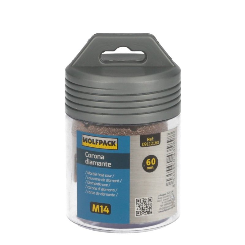Corona Diamante Para Amoladora Ø 60 mm. Conexión Rosca M14. Corte Seco AFT 09112160