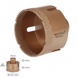 Corona Diamante Para Amoladora Ø 65 mm. Conexión Rosca M14. Corte Seco AFT 09112165 2