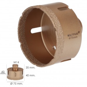 Corona Diamante Para Amoladora Ø 75 mm. Conexión Rosca M14. Corte Seco AFT 09112170 2