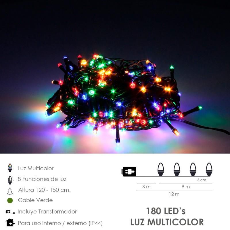 Luzes de Natal 180 Leds multicoloridos IP44