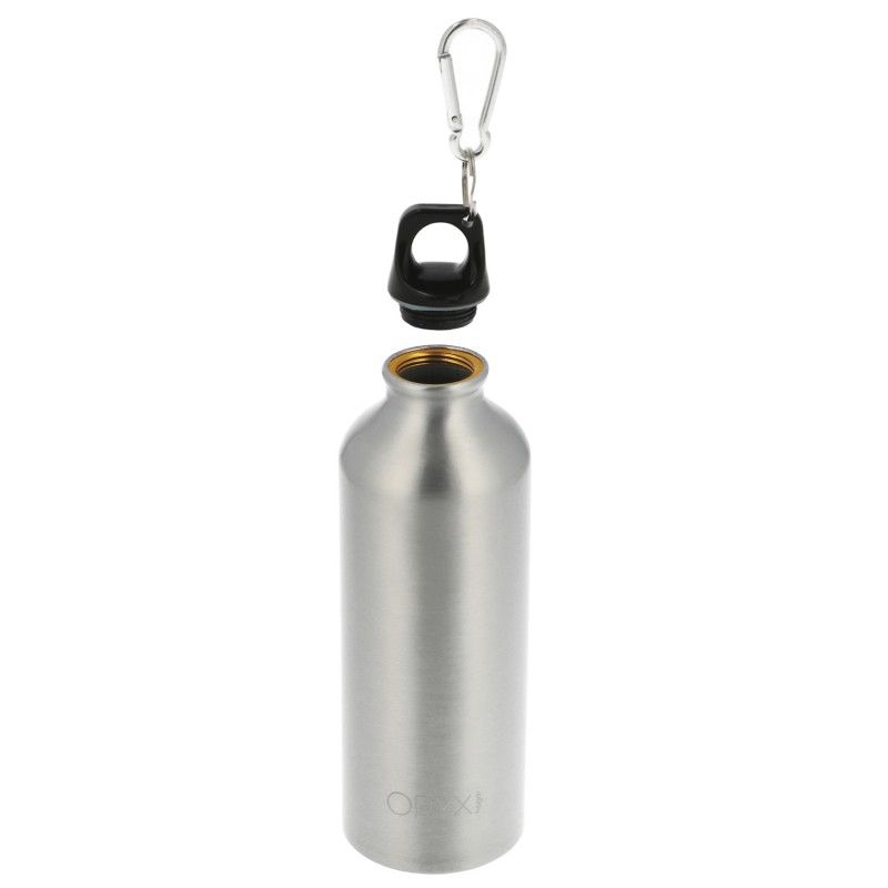 Garrafa de água em alumínio com mosquetão 500 ml.