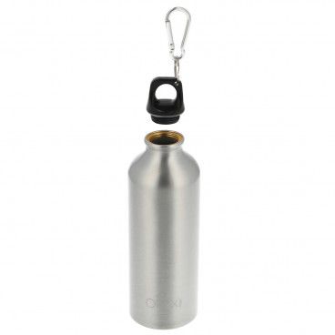 Garrafa de água em alumínio com mosquetão 500 ml.