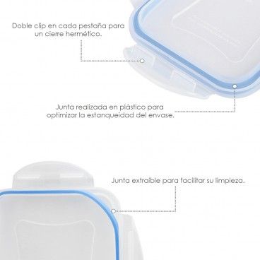Conjunto de Recipientes Plásticos Retangulares Herméticos (6 Peças)
