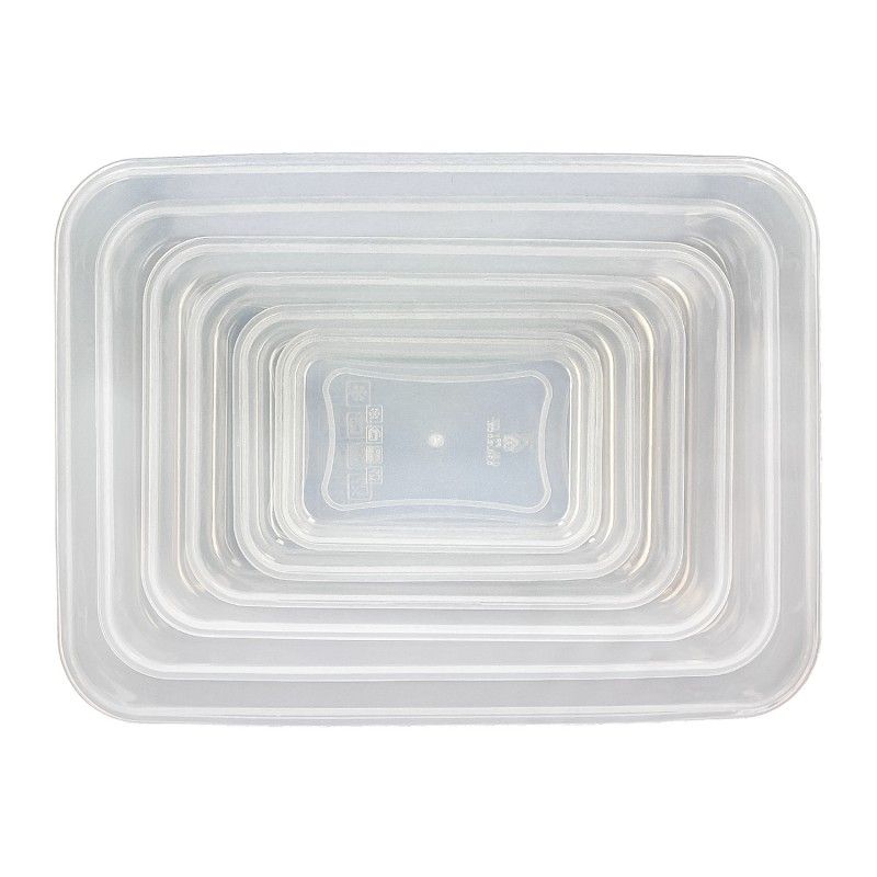 Conjunto de Recipientes Plásticos Retangulares Herméticos (6 Peças)