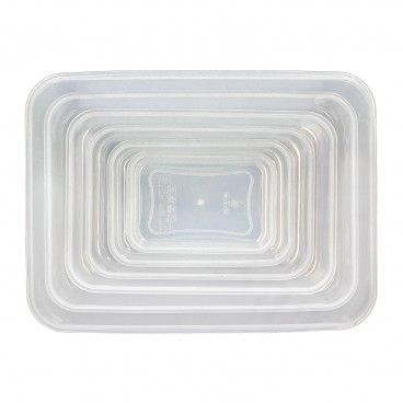 Conjunto de Recipientes Plásticos Retangulares Herméticos (6 Peças)