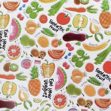 Mantel Hule Redondo Frutas Fantasia Impermeable Antimanchas PVC Ø 140 cm. Uso Interior y Exterior AFT 05544001