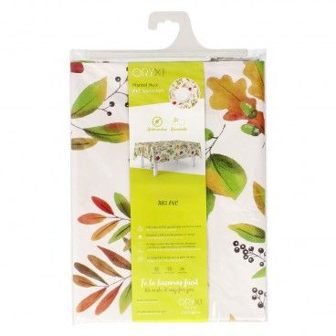 Mantel Hule Rectangular Hojas Otoño Impermeable Antimanchas PVC 140x250 cm.  Recortable Uso Interior y Exterior AFT 05544022