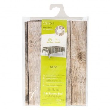 Mantel Hule Rectangular Tablones Madera Impermeable Antimanchas PVC 140 x 250 cm.  Recortable Uso Interior y Exterior AFT 055440