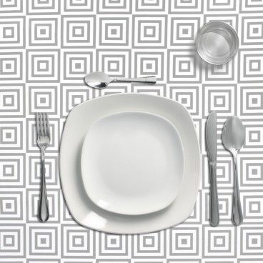Toalha de Mesa Retangular Antimanchas em Oleado 140 x 250 cm. Losangos Cinzentos