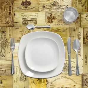 Toalha de Mesa Retangular Antimanchas em Oleado 140 x 250 cm. Tábuas de vinho 2