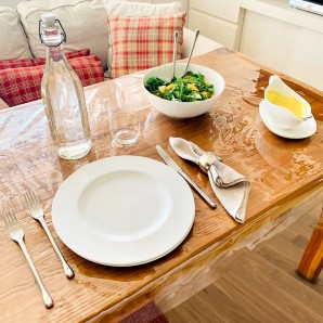 Mantel Hule Rectangular Transparente Antimanchas PVC 140x250 cm.  Recortable Uso Interior y Exterior AFT 05545002 2