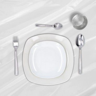Toalha de Mesa Retangular Antimanchas em Oleado 140 x 250 cm. Transparente