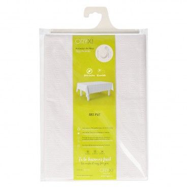 Toalha de Mesa Retangular Muleton Oleado Antimanchas 140 x 250 cm. Cor branca