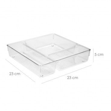 Organizador de Plastico Para Cajones "System Nº1"  23x23x5 cm. AFT 05071202