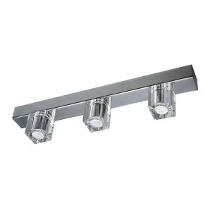 REGLETA HYDROS TRES LUCES CON TULIPA DE CRISTAL
