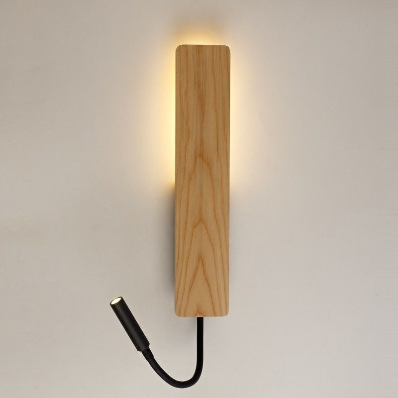 APLIQUE LED DE MADERA RENOIR 5W+3W CON USB