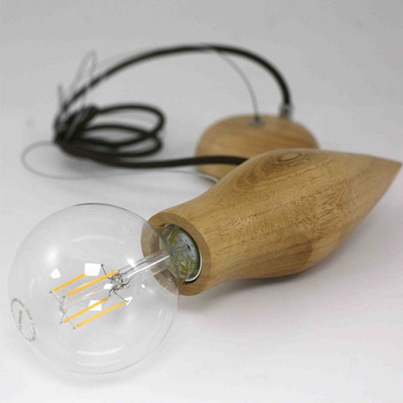 PORTALAMPARAS MADERA PAJARO