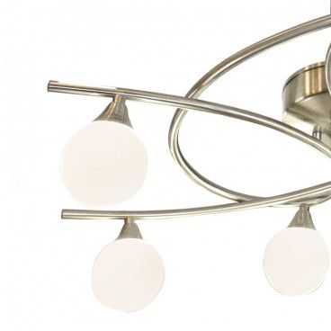 Candeeiro de teto 6 luzes LOTTO níquel acetinado CR 046-2195-6-053