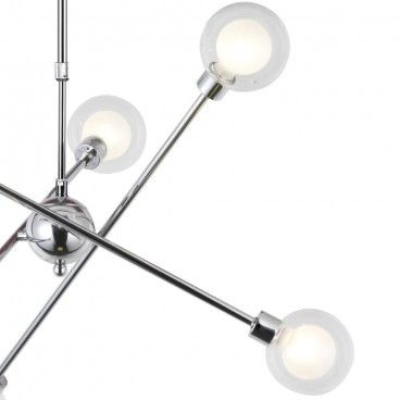 LAMPARA GLOBO 6 LUCES CROMO