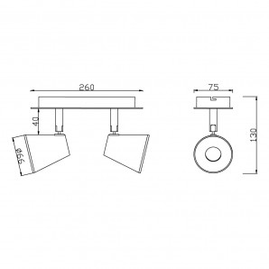 REGLETA 2 FOCOS LED 10W 4000K ICE NIQUEL 2