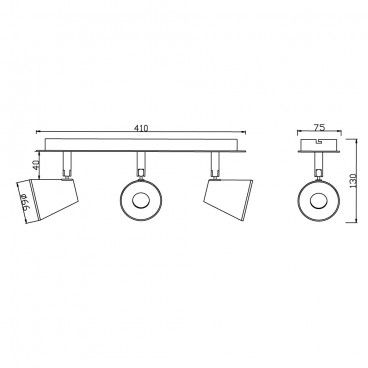 Fita 3 Refletores LED 15W 4000K ICE BRANCO CR 43-613-01-000