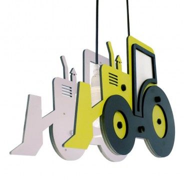 LAMPARA DE TECHO INFANTIL AMARILLA TRAKTOR