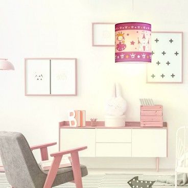 LAMPARA DE TECHO INFANTIL ROSA PRINCESS