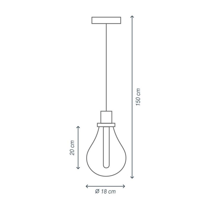 LAMPARA DE TECHO BULB VINTAGE NEGRO MATE