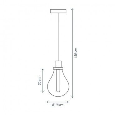 LAMPARA DE TECHO BULB VINTAGE NEGRO MATE