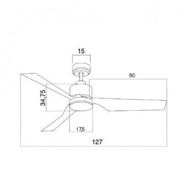 VENTILADOR LED CCT 3 PALAS EKOS BLANCO