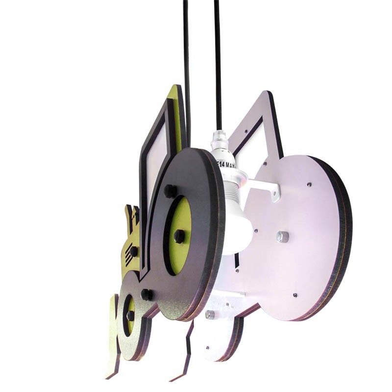 LAMPARA DE TECHO INFANTIL AMARILLA TRAKTOR