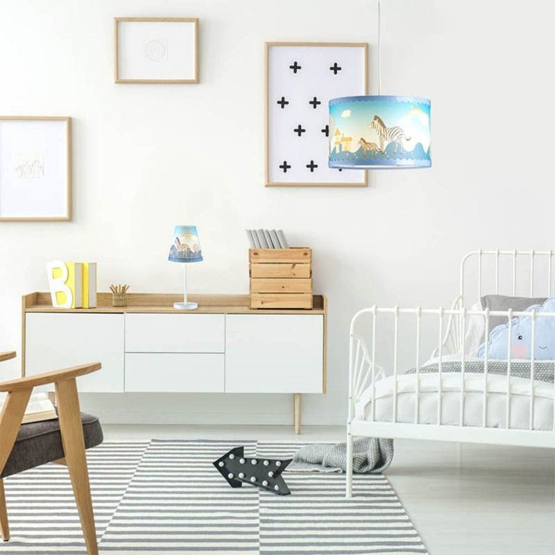 LAMPARA DE TECHO INFANTIL AZUL ANIMALES NOAH