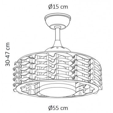 Ventilador DC Alum Preto LED 24W