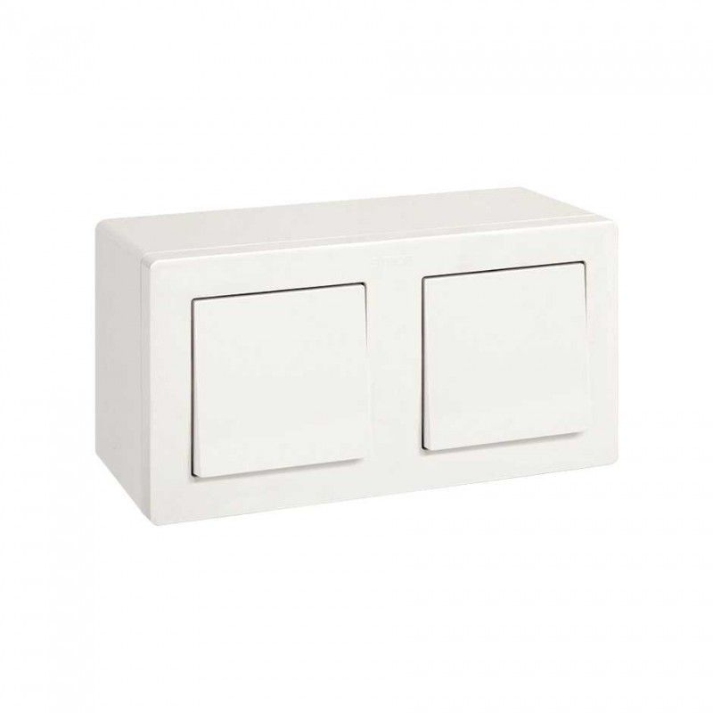 SIMON 270 | Compact surface box with 2 elements white 20000821-090