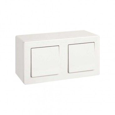 SIMON 270 | Boîte de surface compacte avec 2 éléments blanc 20000821-090