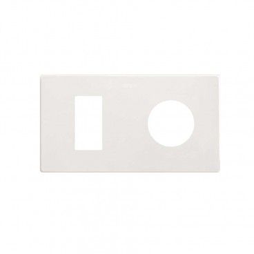 SIMON 270 | Minimal aesthetic frame 2 plug elements + white narrow module 27191620-090