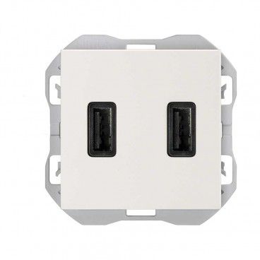SIMON 270 | Chargeur double USB A + A 3.1A Smartcharge blanc 20000196-090