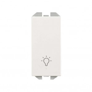 SIMON 270 | Pushbutton with 10A light engraving and white narrow module 20001151-090