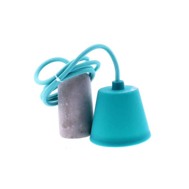 Suporte para lâmpada pendente de cimento azul...