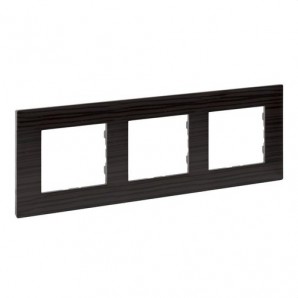 Placa Niloé Step, 3 elementos, madera oscura LEGRAND 864973